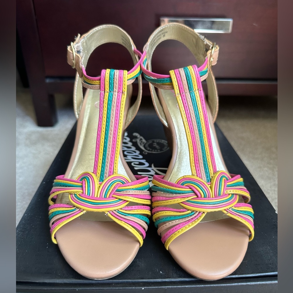 Multi colored wedge heels